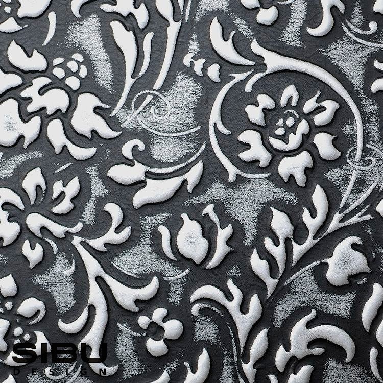 Декоративная панель SIBU LL Floral Black/Silver matt С КЛЕЕВОЙ ОСНОВОЙ, артикул 13412, размер 2612x1000x2,1 мм