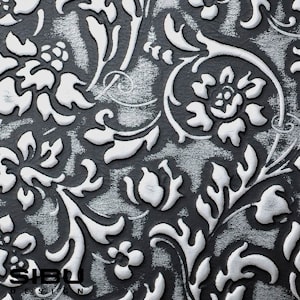 Декоративная панель SIBU LL Floral Black/Silver matt БЕЗ КЛЕЕВОЙ ОСНОВЫ, артикул 13412, размер 2612x1000x2,1 мм