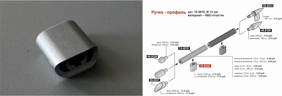 Крепеж к фасаду для арт. 15.4010, цвет - алюминий (26.0240)