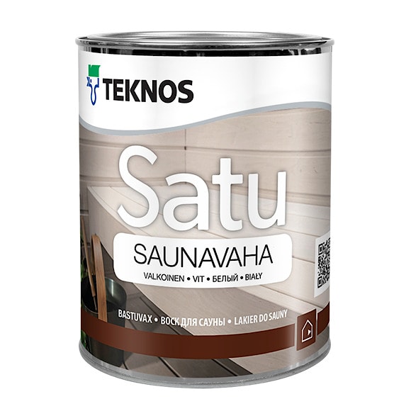 Пропитка защитная Satu  Saunavaha variton (прозрачный), 0,9л, Финляндия