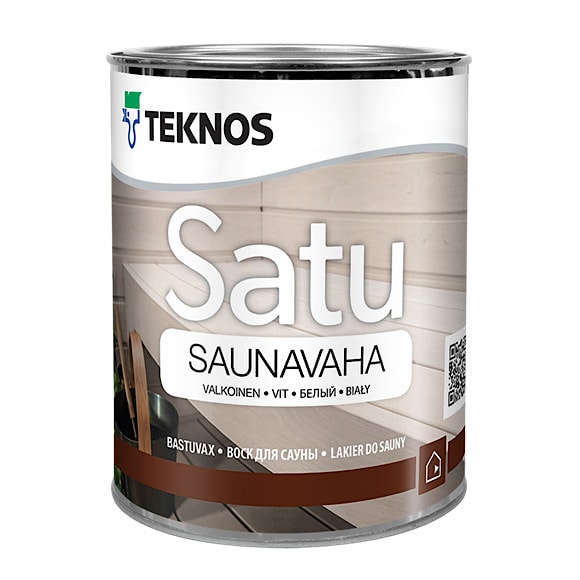 Пропитка защитная Satu Saunavaha variton (Полупрозрачно-белый), 0,9л, Финляндия