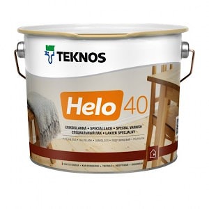 Лак уретано-алкидный Helo 40, полуглянцевый, 9л, Финляндия
