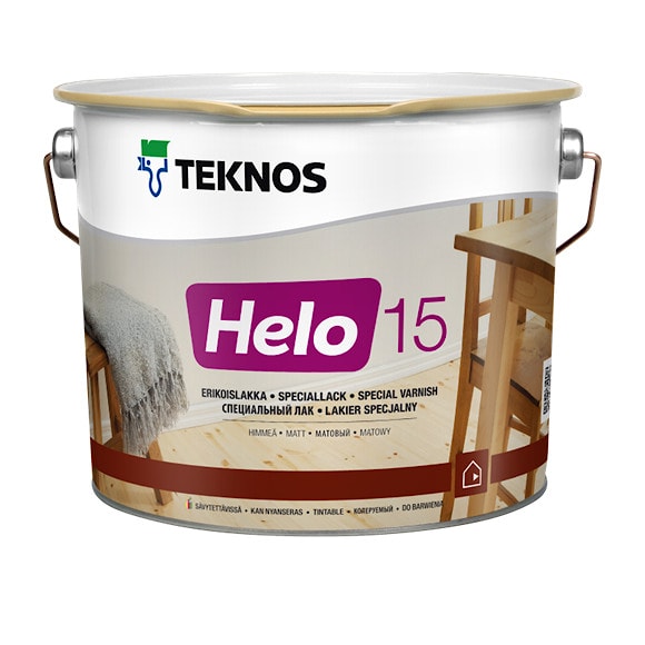 Лак уретано-алкидный Helo 15, матовый, 9л, Финляндия