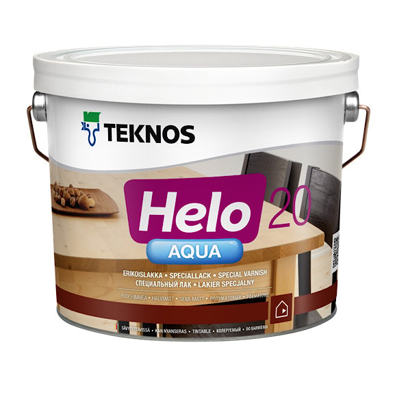 Лак Helo Aqua 20, матовый, 9л, Финляндия