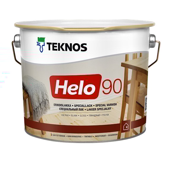 Лак уретано-алкидный Helo 90, глянцевый, 0,9л, Финляндия
